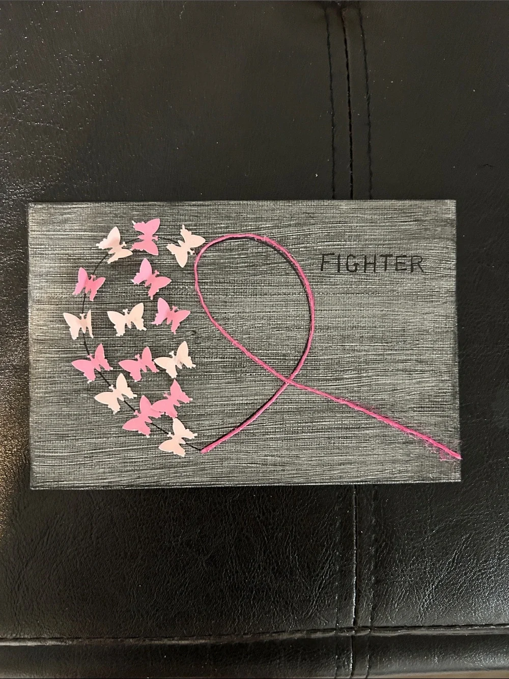 Handmade by my mom! Pink Butterfly Ribbon Wall Art – Fighter